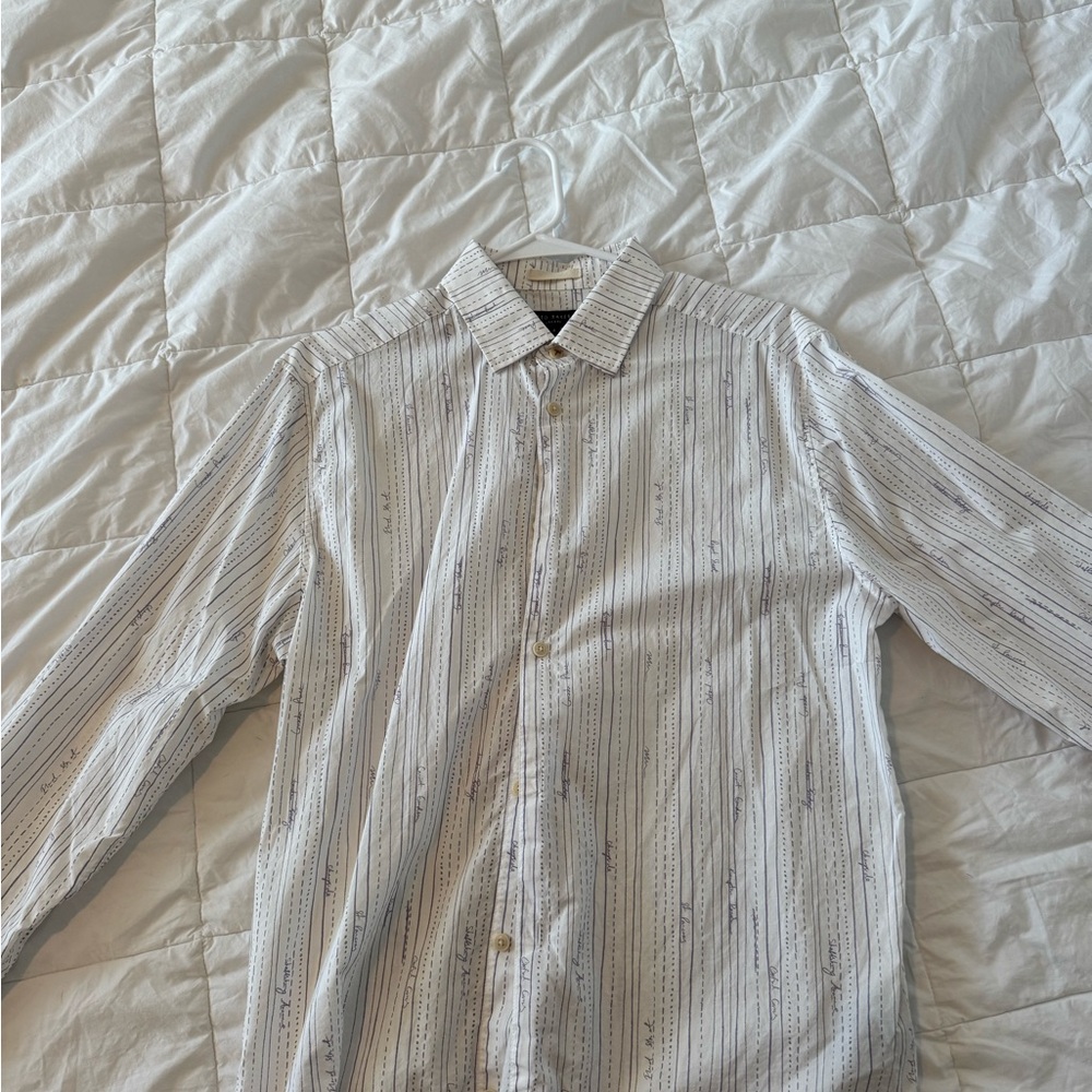 Ted Baker Men's Cream Striped Casual Shirt